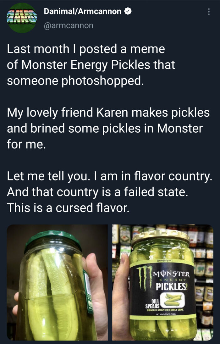 Pickles Brined In Monster
