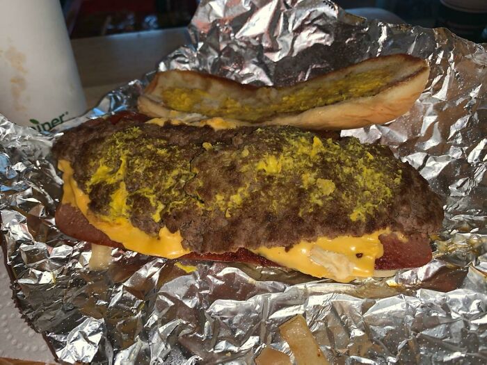 I Ordered A Hot Dog And Checked 'Extra Patty' Expecting A Second Dog. Instead... I Present The Hot Durger: