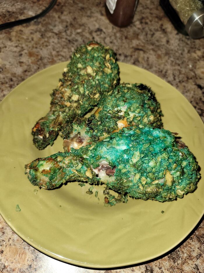 Chicken Fried In Takis Blue Heat Chips. I Don't Know Why I Made This
