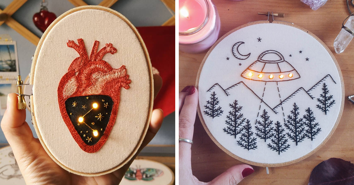 I Weave Lights Into My Embroidery Works Inspired By Stars And Night (23 Pics)