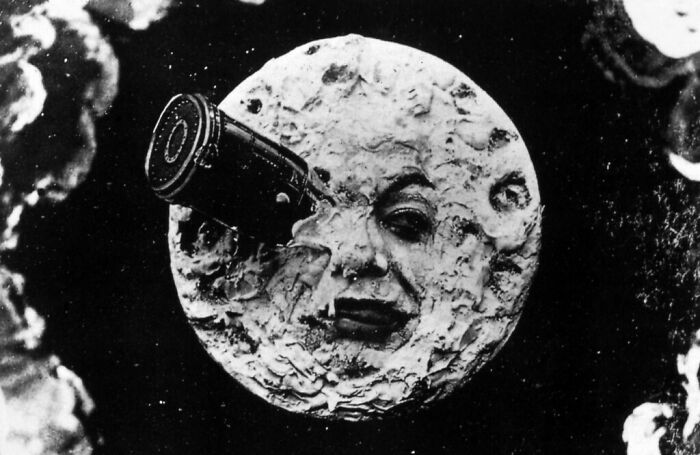 La luna de la película francesa de 1902 "Un viaje a la luna"