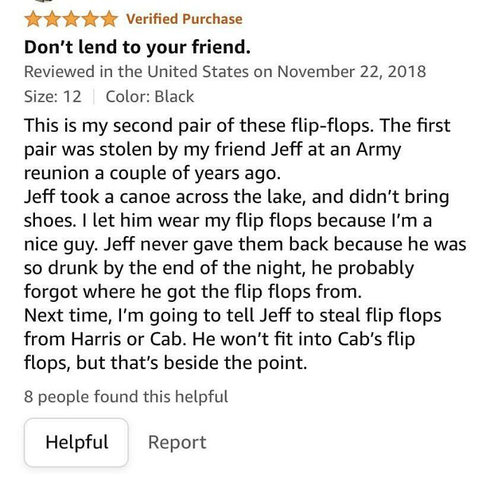 Don’t Let Jeff Borrow Your Shoes
