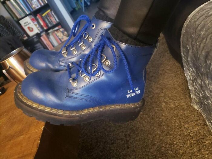 Thrifted From Bulgaria Around 2 Decades Ago. Rail Road Worker Steel Toe Boots. Haven't Moved An Inch Since The Day I Got Them