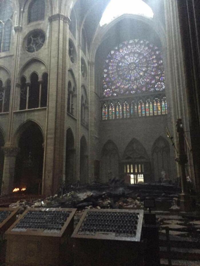 The Beautiful Rose Window Was Spared!