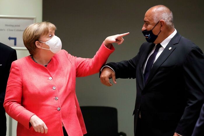 Merkel Calling Out Bulgarian Prime Minister Boyko Borisov For Wearing Mask Wrong
