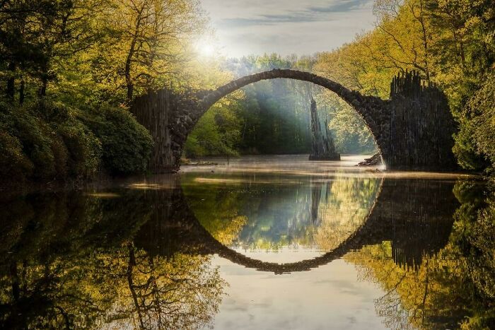 The Devil's Bridge (Rakotzbrücke) In Kromlau, Germany 