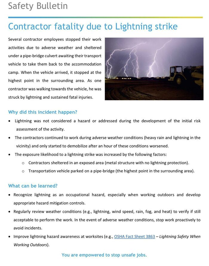 Lightning Strike Fatality