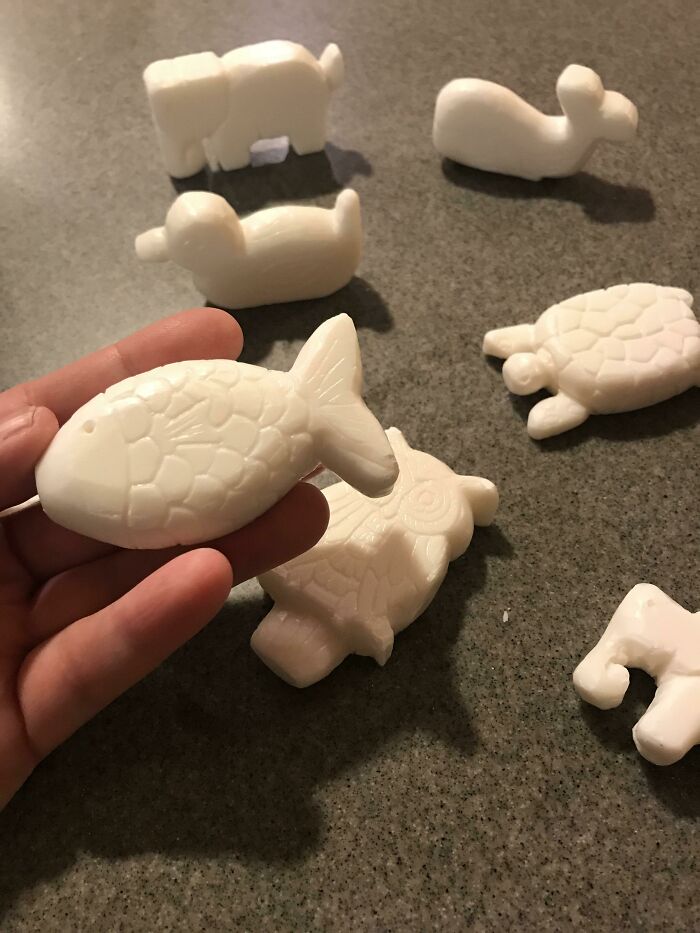 Prison Issued Bleach Soap Carved With A Plastic Spoon And Empty Bic Pen