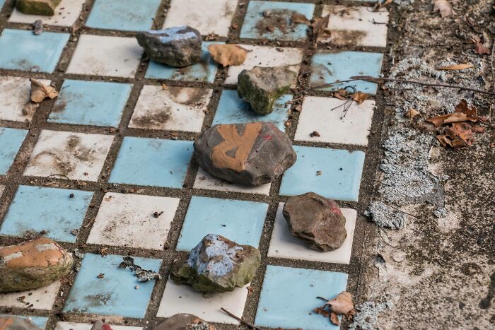 Chess Pieces And Board From An Abandoned Prison In NY