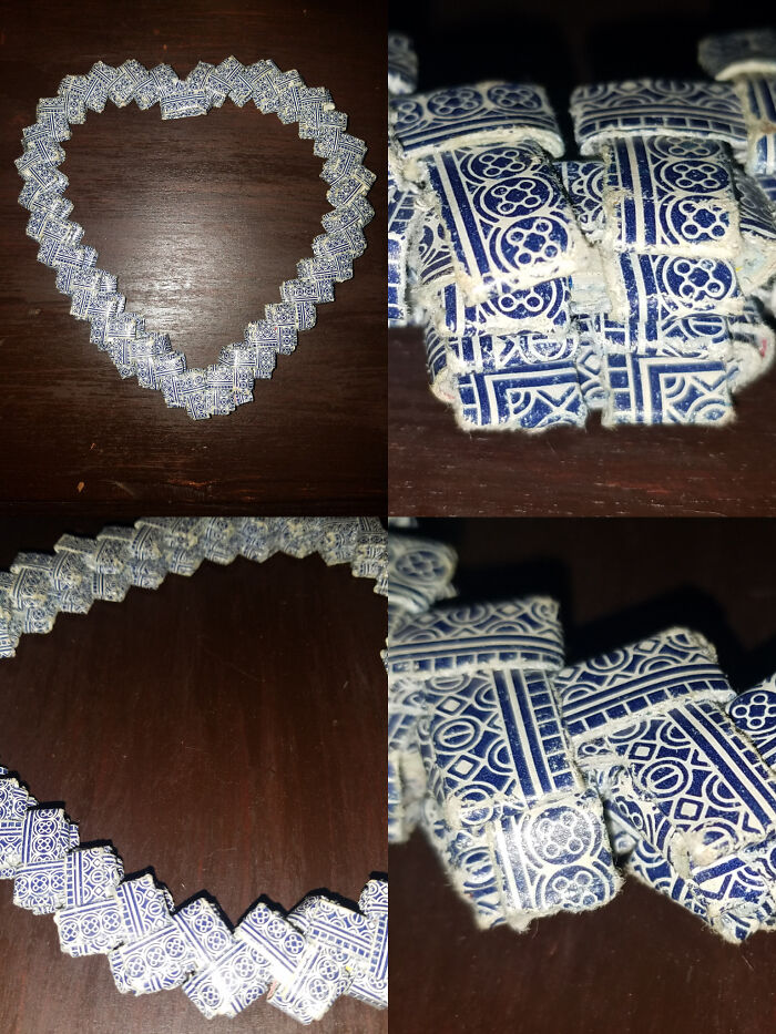 Interlocking Heart Of Playing Cards, Made By A Florida Doc Prisoner