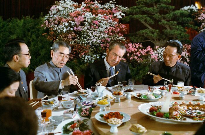 President Nixon Dines With Chinese Leaders In Beijing, 1972 