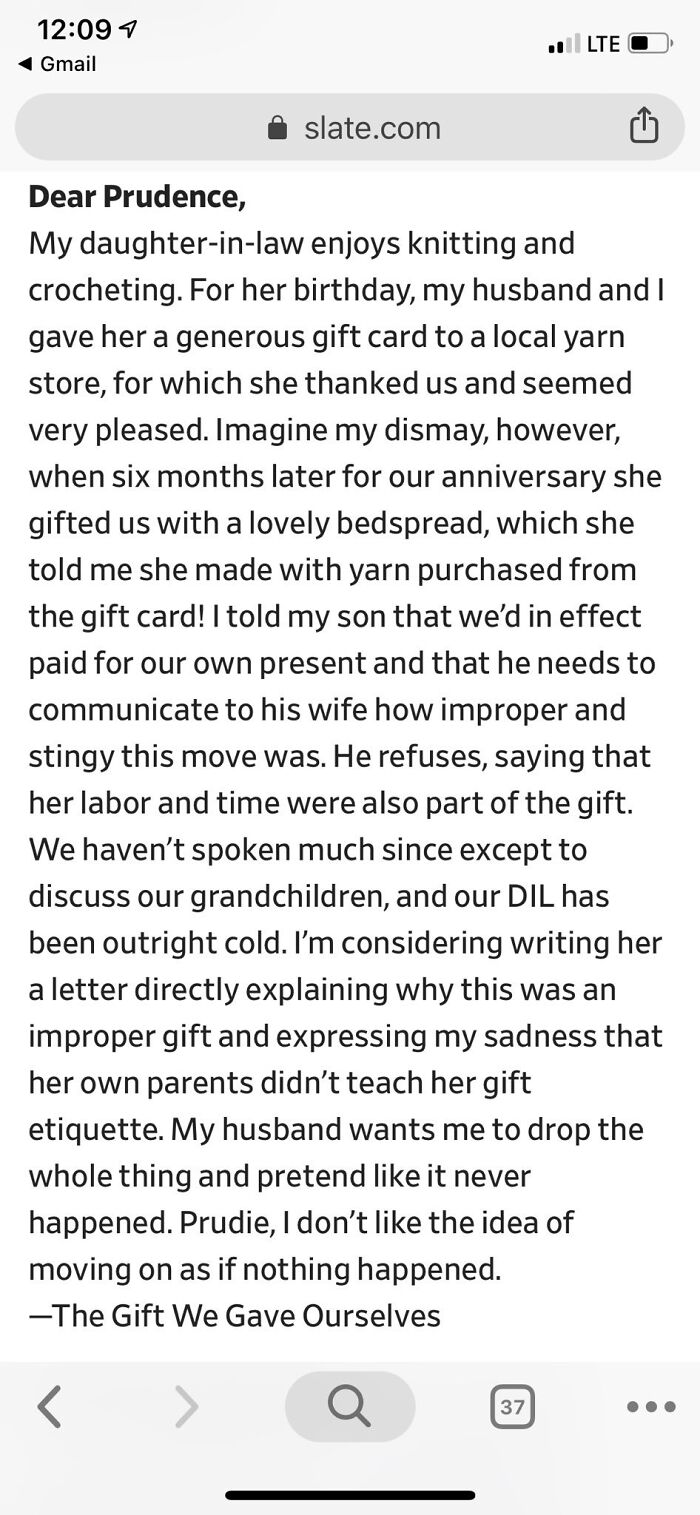 When A "Lovely" Handmade Gift Is Still Not Enough