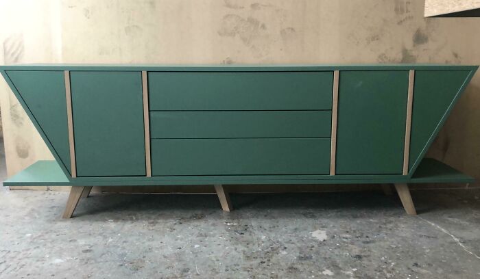 Me (2nd Year Apprenticeship) And My Father (40+ Years Experience As Woodworker) Made This Vintage TV Stand Together ! I Draw It My Self And He Helped Me Make It Real