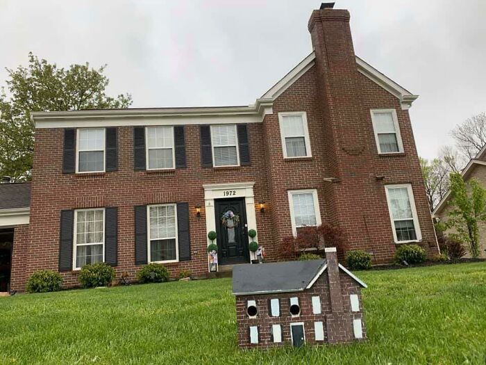 Amateur’s Attempt At A Birdhouse Modeled After My House