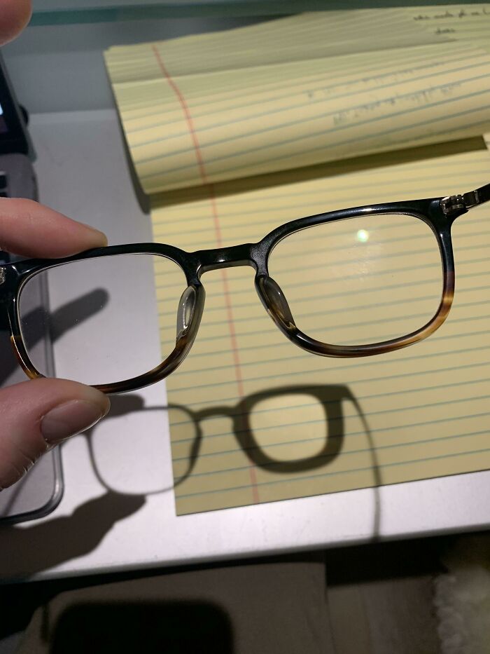 Difference In Shadows Between One Corrective Lens (+250) And Other Lens That Is Little More Than Regular Glass (+25)