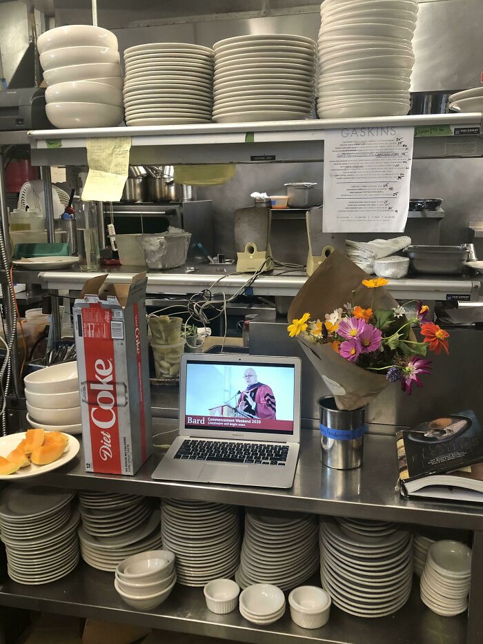 Watching My Online Graduation During Prep, Hopefully They Read My Name Before Service Starts 