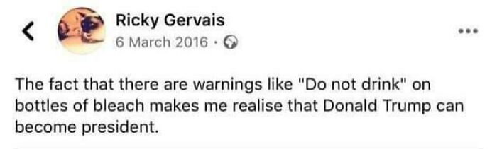 Ricky Gervais In 2016