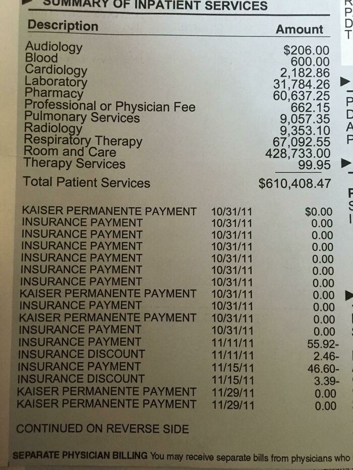 My Cousins Child Birth Bill From The Hospital In The USA. Never Seen Anything This High