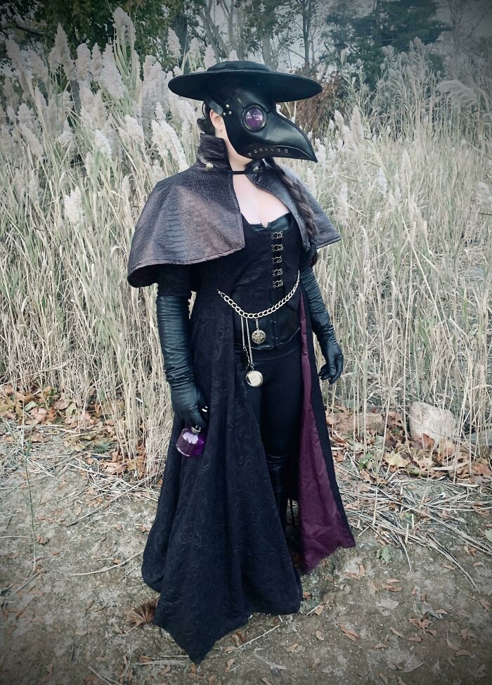 My Very 2020 Halloween Costume. An N95 Fits Inside The Mask, And The Atomizer I’m Holding Is Filled With Hand Sanitizer