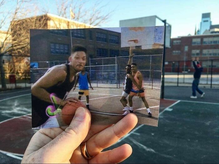 Fresh Prince Basketball Court 1990 vs. Now