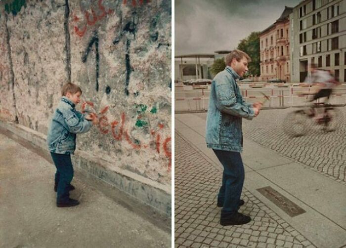 A Before And After Pic Of The Berlin Wall