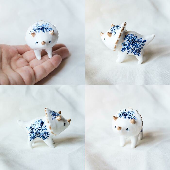 Little Triceratops With Flowers