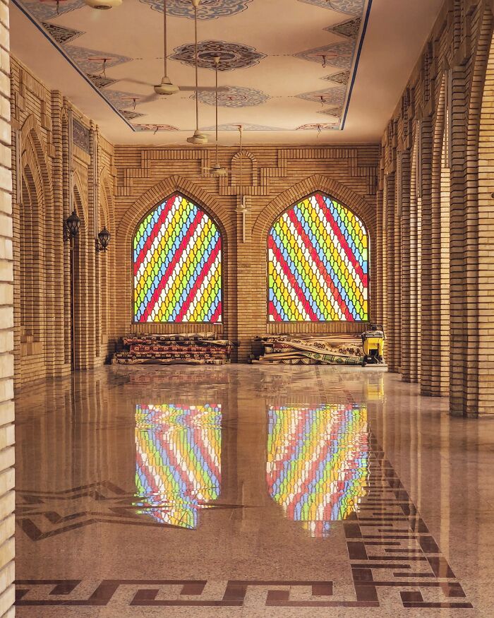 Stained Glass Windows At The Jalil Khayat Mosque In Iraq