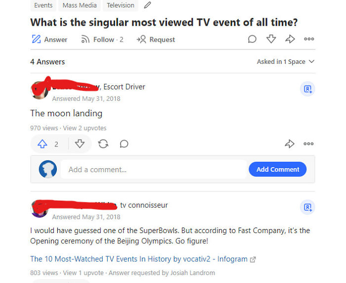 I Would Have Guessed One Of The Superbowls