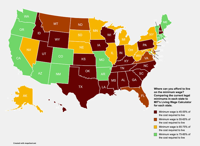 Where Can You Afford To Live On The Minimum Wage In The United States?