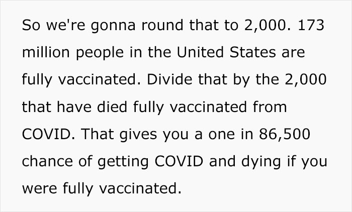Mom Uses Math To School A Covid Skeptic On The Odds Of Surviving Covid With And Without A Vaccine