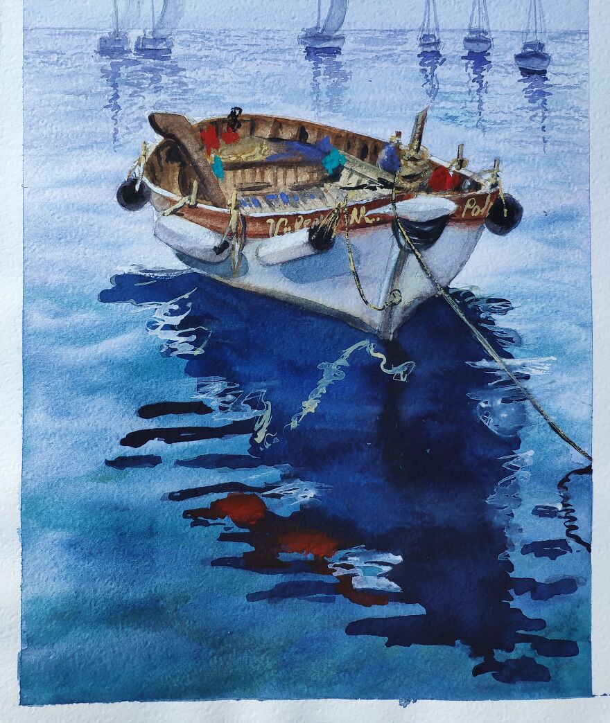 50 Shades Of Blue In Watercolor