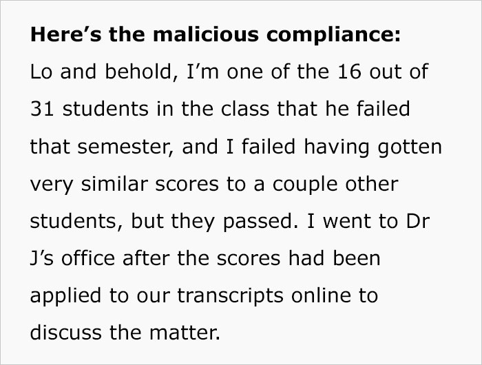 Student Gets Sweet Revenge On His Lazy Professor After He Unfairly Fails Half The Class
