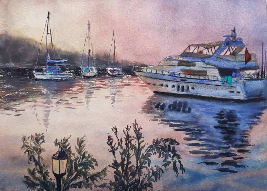 50 Shades Of Blue In Watercolor