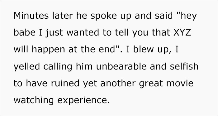 Woman Finally Snaps After Her BF Keeps Spoiling The Endings During Movie Night, Asks Who The Real A-Hole Is