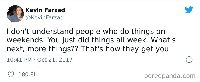 Funny adult meme about doing things on weekends after a busy week.