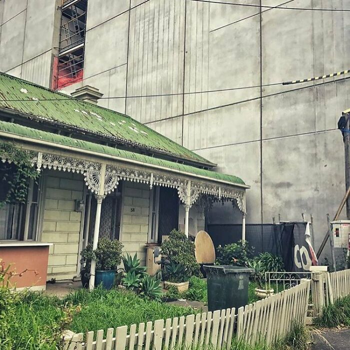 Stay Strong Old Fella... That Concrete Panel Wall Is Probably More Scared Of You Than You Are Of Him