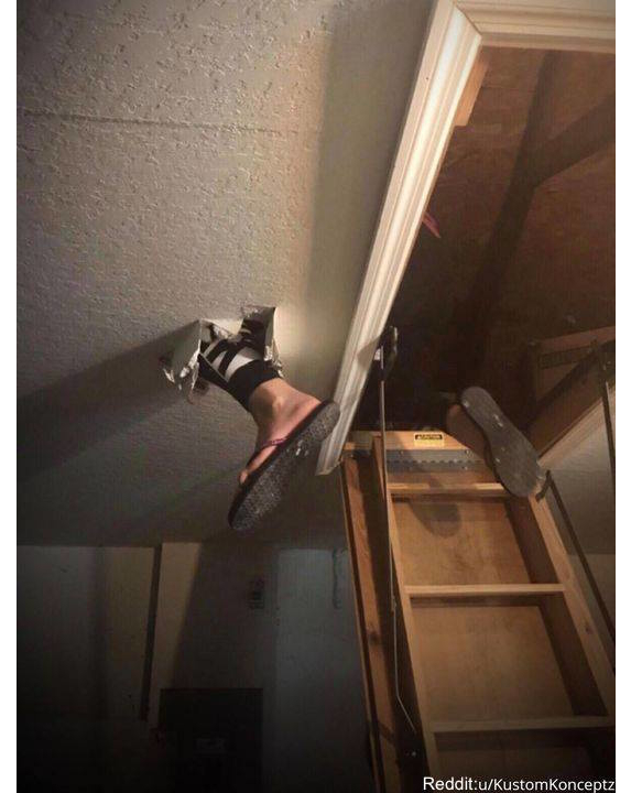 Back When My Wife Went To Get Our Christmas Tree From The Attic. I Told Her Not To Step On The Drywall. She Later Admitted She Didn’t Know What Drywall Was