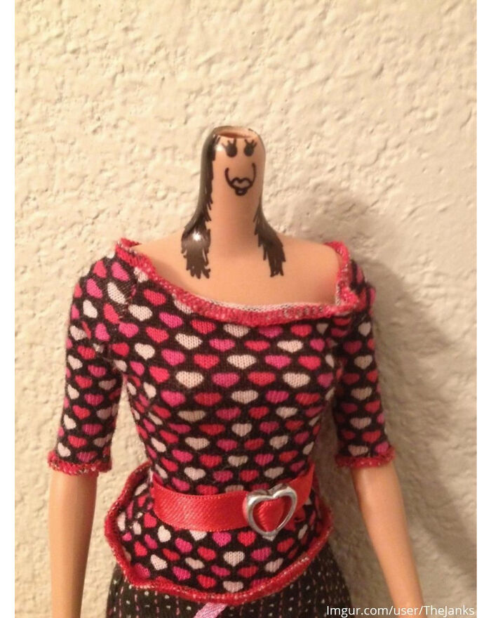 My Daughter Fixed Her Cousin's Barbie After The Head Popped Off And Would Not Reattach