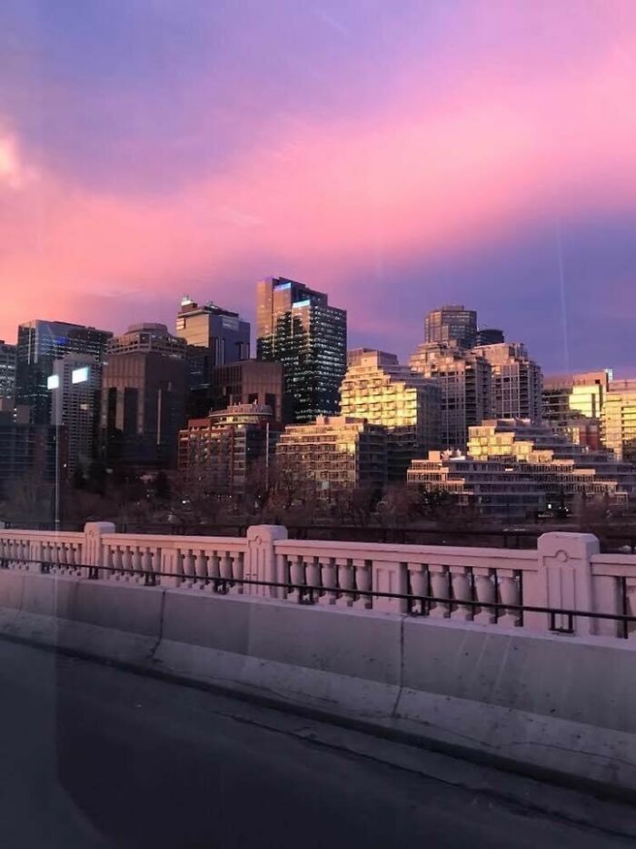 Calgary, Ab City Centre At Sunrise.