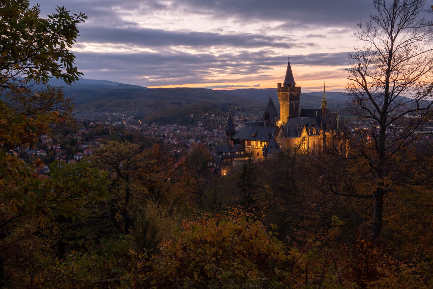 Werrnigerode Castle On A Delightful Fall Evening