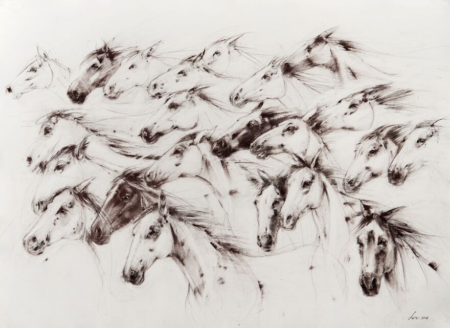 Healing With Art And Nature: An Artist From Florence Express Her Passion For Horses Through Artwork