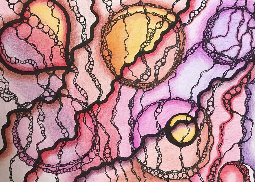 I Paint The Abstraction Smooth And Fluid.