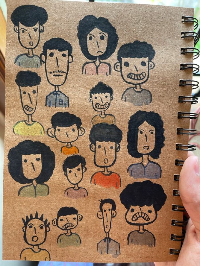 Artist Captures Face In His Sketchbook Artist Captures Face In His Sketchbook