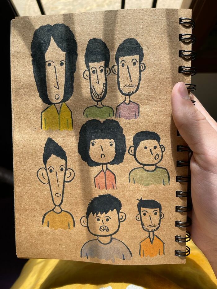 Artist Captures Face In His Sketchbook Artist Captures Face In His Sketchbook