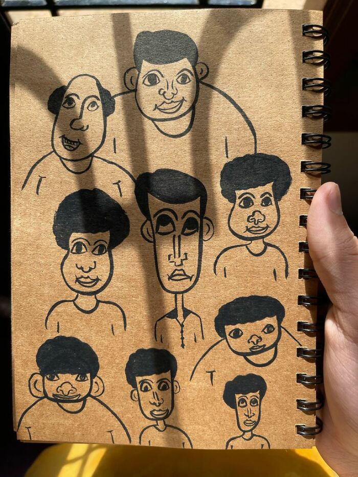 Artist Captures Face In His Sketchbook Artist Captures Face In His Sketchbook