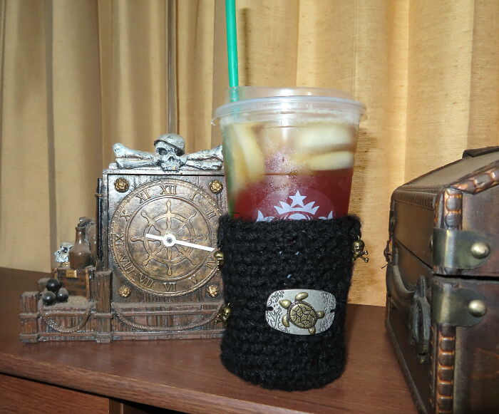 A Little Girl Created This Cup Cozy Design Herself, Crocheted It Herself, And Sent It To Me Because I Believe In Her And Sent Her A Couple Of Books. A Surprise Gift Makes For A Sunny Day!