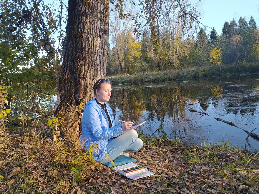 "Autumn Is Not A Time To Be Sad, It's Time To Go To The Plein Air." "Autumn Is Not A Time To Be Sad, It's Time To Go To The Plein Air."