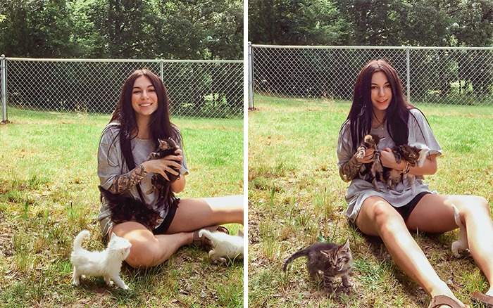 Pregnant Woman And Cat Give Birth At The Same Time After She Found The Pregnant Cat And Fostered Her