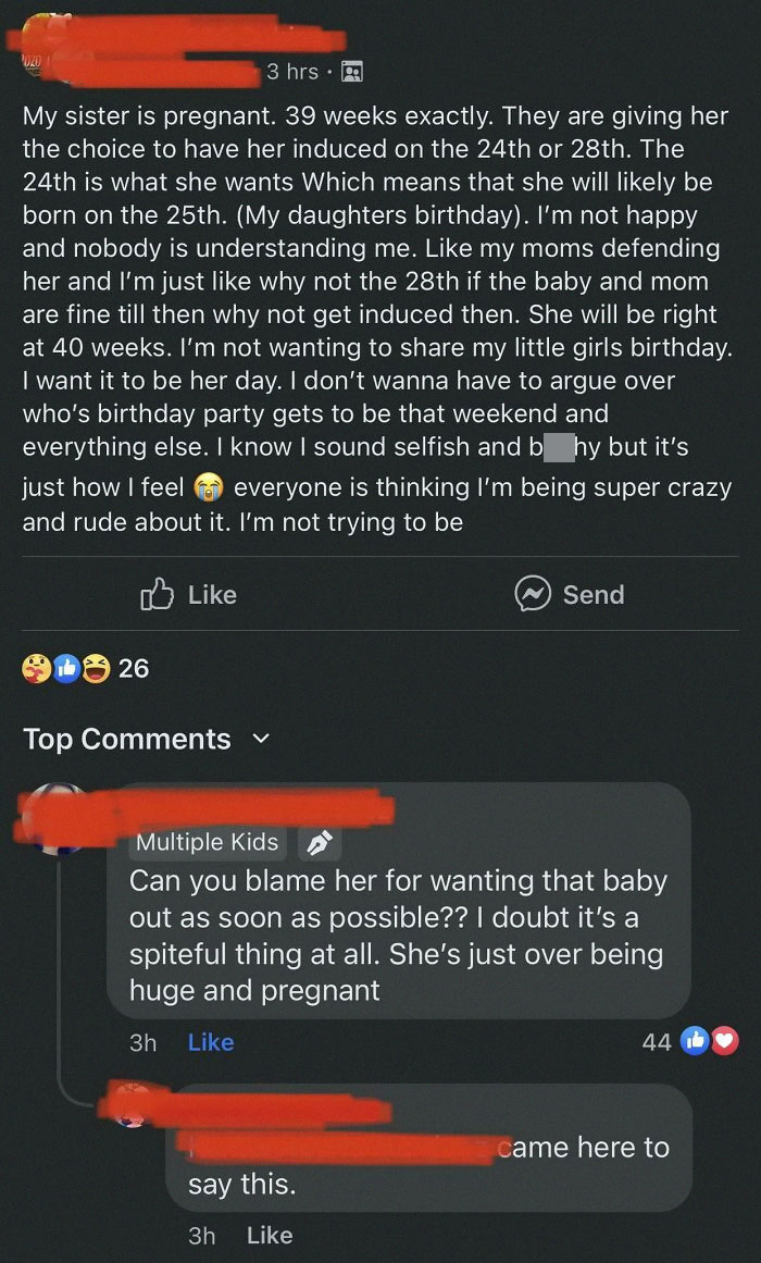 Imagine Being Upset That Your Niece/Nephew Might Share A Birthday With Your Kid