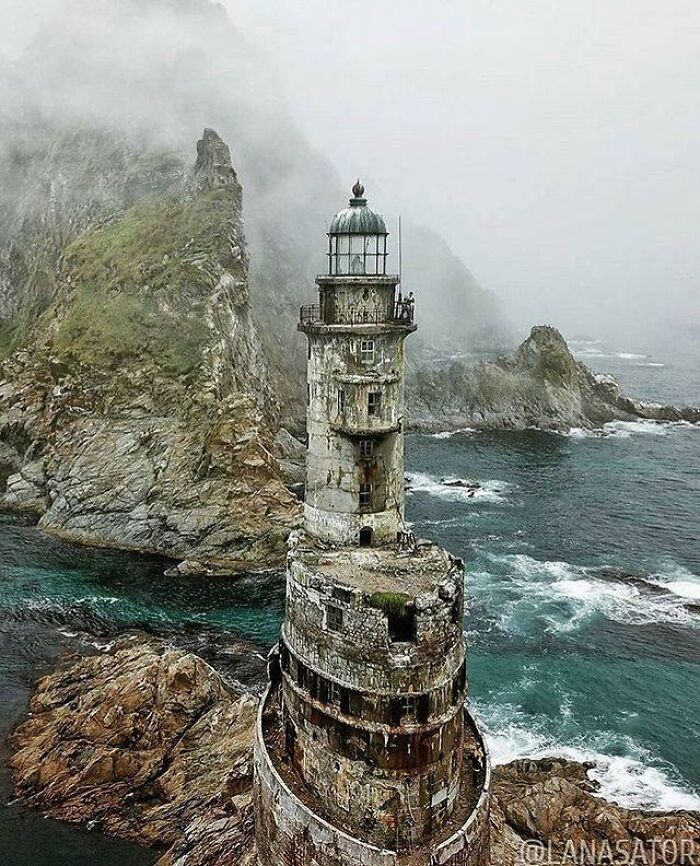 Faro de Aniva en Sajalín, al norte de Japón